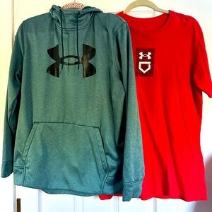 Under Armor Pair Sweatshirt size M T-shirt size L ( fits like m)